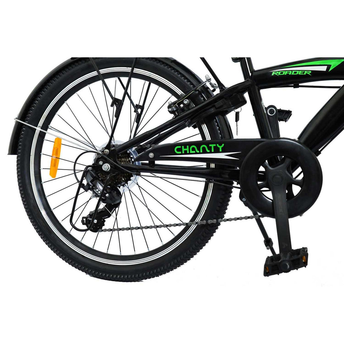 CHANTY Roader 24" Sort & Grøn Drengecykel | 7 Gear |