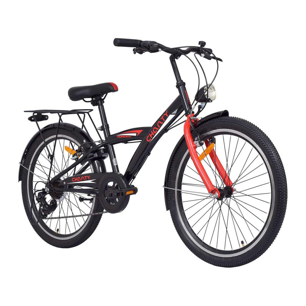 Chanty 24" Børnecykel – Dreng – Sort/Rød – 7 Gear & V-Bremser
