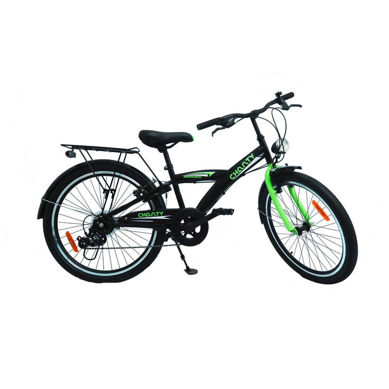 CHANTY Roader 24" Bicicleta para niños negra y verde | 7 velocidades |