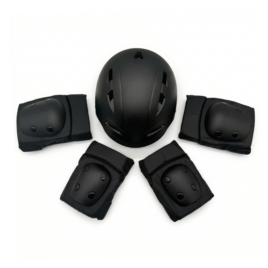 CHANTY Kids Helmet + Pads – Black