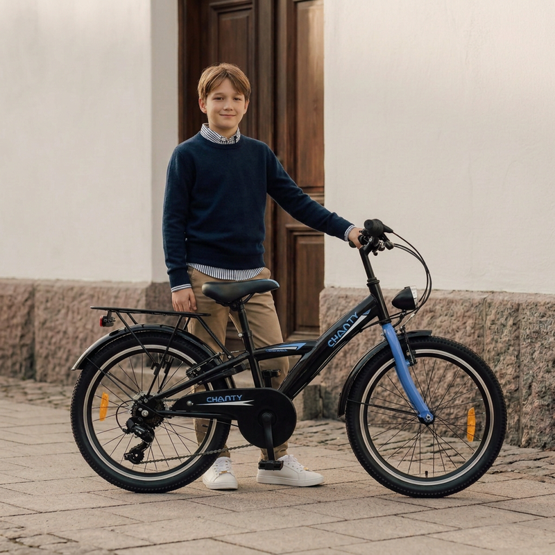 CHANTY Roader 20" Bicicleta para niños negra | 7 velocidades |