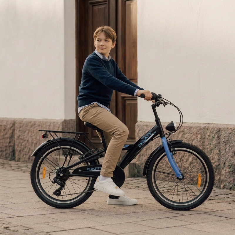 CHANTY Roader 20" Bicicleta para niños negra | 7 velocidades |