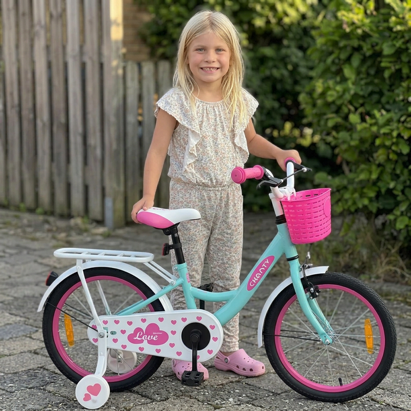 CHANTY Love 16" Bicicleta infantil verde menta | Niñas |