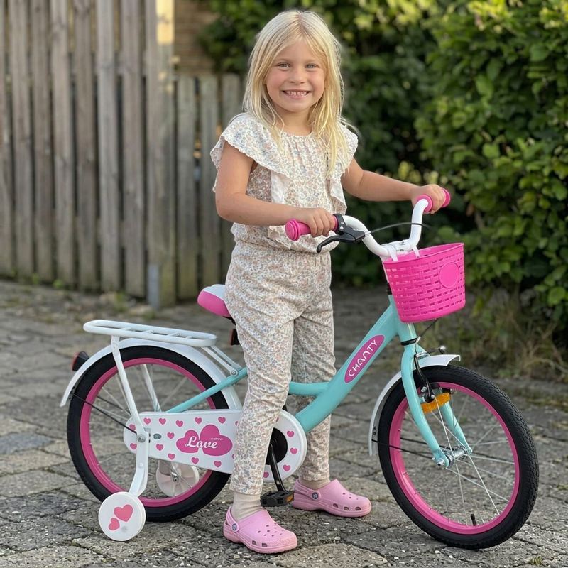 CHANTY Love 16" Bicicleta infantil verde menta | Niñas |